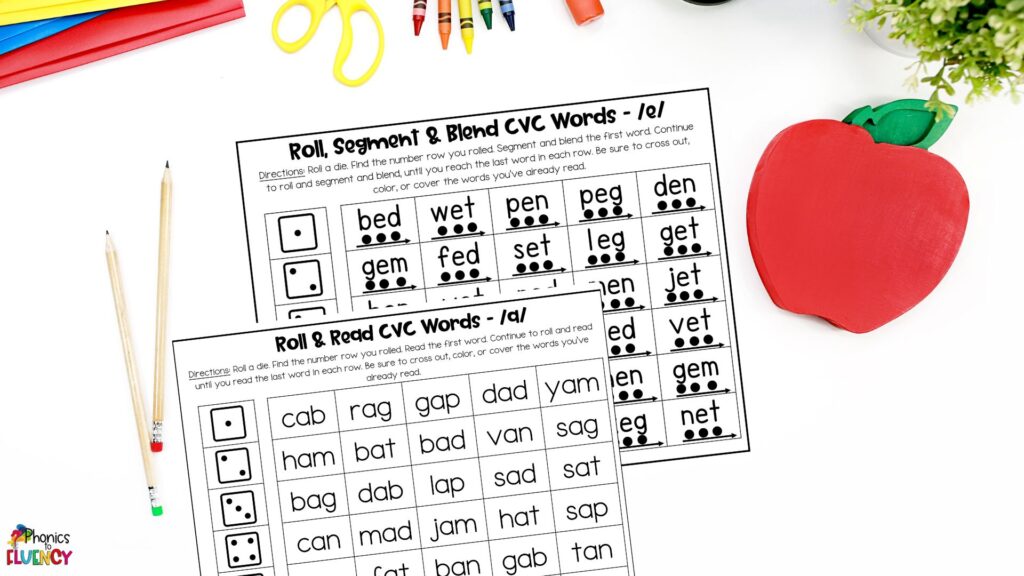 blog post on cvc words in kindergarten