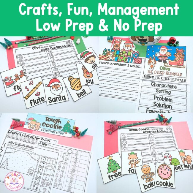 Christmas Math Activities - Christmas Literacy Centers - Kindergarten ...