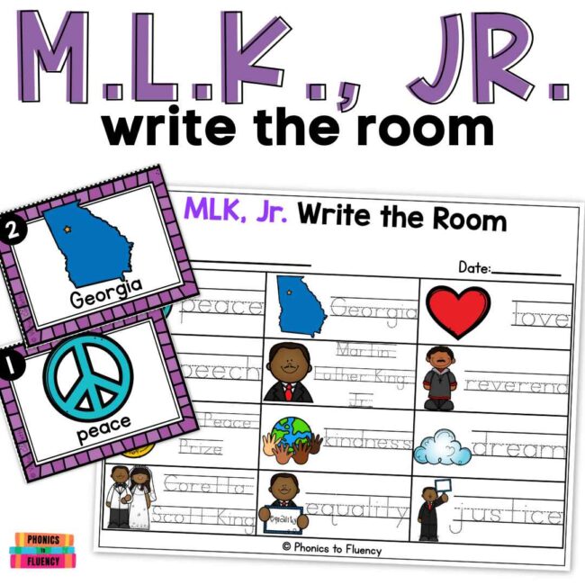 Mlk Room Martin Luther King Jr. Activities Kindergarten - Write the Room ...