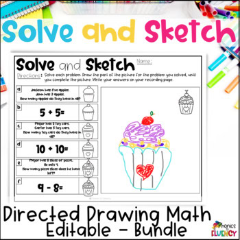 Directed Drawing Math - Kindergarten Math Centers - First Grade Math Worksheets