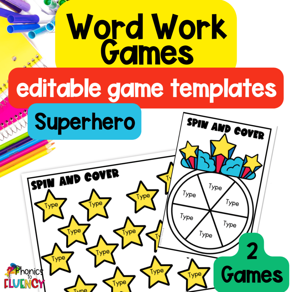 editable sight word games superhero freebie cover and nails