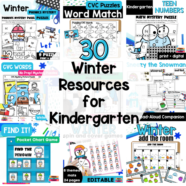 Winter Centers Kindergarten - Winter Math Activities - Winter Writing