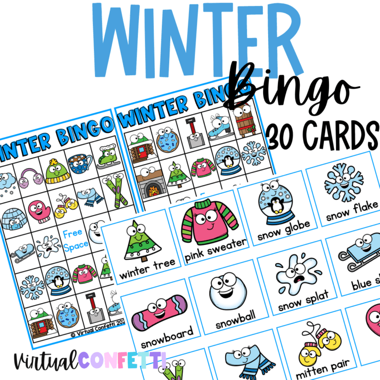 Winter Bingo Game - Winter Activities - Winter Party Games