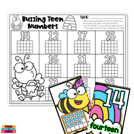 Teen Number Practice - Spring Math Kindergarten - Teen Number Games - Image 4