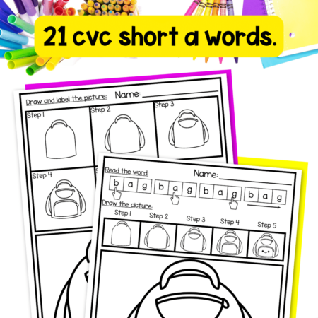 Directed Drawing and Writing Kindergarten CVC Word Practice Short A Worksheets - Image 3