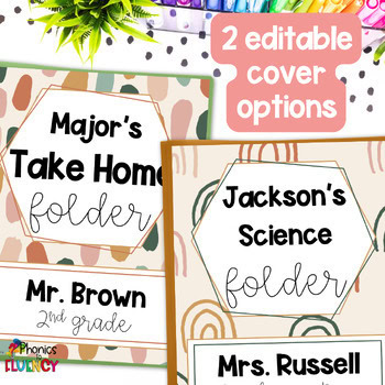 Boho Editable Take Home Folder Covers Keep At Home Return To School Labels - Image 3
