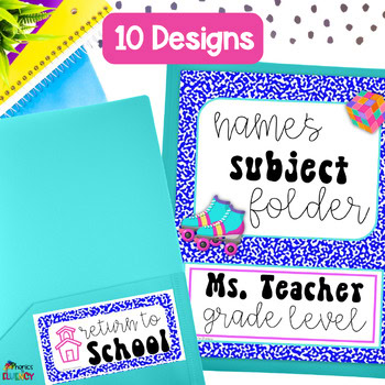 Composition Notebook 90's Classroom Decor Editable Take Home Folder Covers - Image 2