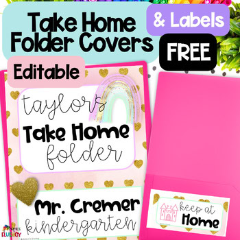 FREE Editable Take Home Folder Covers Keep At Home Return To School Labels