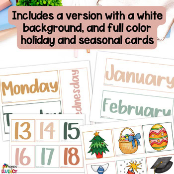 Boho Flip Calendar Numbers Chart Editable Cards - Image 3