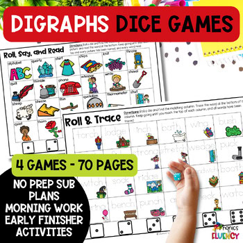 Science of Reading Literacy Centers Reading Intervention Phonics Games Digraphs