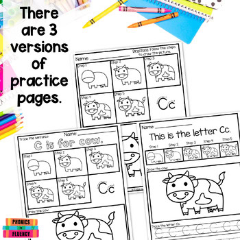 Directed Drawing Kindergarten Letter Formation Practice Sheets - Image 2