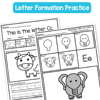 Letter Formation Sheets CVC Words Worksheets Letter Tracing Sheets Kindergarten - Image 2