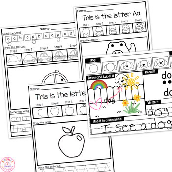 Letter Formation Sheets CVC Words Worksheets Letter Tracing Sheets Kindergarten - Image 4