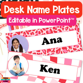 Desk Cubby Supply Name Tags Plates Labels Valentines Day Editable Kindergarten