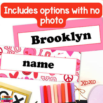 Desk Cubby Supply Name Tags Plates Labels Valentines Day Editable Kindergarten - Image 3
