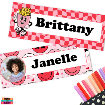 Desk Cubby Supply Name Tags Plates Labels Valentines Day Editable Kindergarten - Image 4