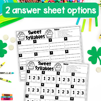 Counting Syllables Worksheets - March Kindergarten Literacy Centers - Image 3