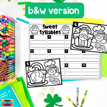 Counting Syllables Worksheets - March Kindergarten Literacy Centers - Image 4