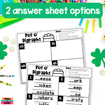 Digraph Games Digraph Sort St Patricks Day Activities March Reading Kindergarten - Image 3