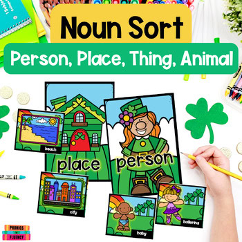 Noun Sort With Pictures - Nouns Worksheet - March Literacy Centers Kindergarten