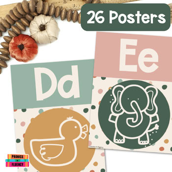 Boho Calming Classroom Themes Decor Alphabet Posters - Image 2