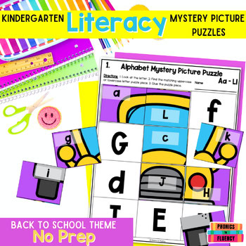 Back To School Activities - No Prep Kindergarten Centers - Picture Puzzles