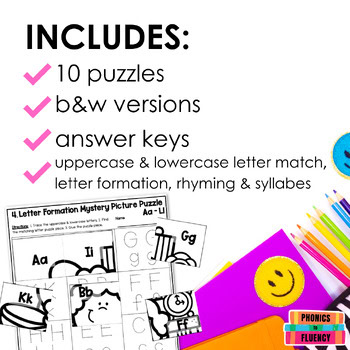 Back To School Activities - No Prep Kindergarten Centers - Picture Puzzles - Image 2