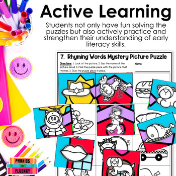 Back To School Activities - No Prep Kindergarten Centers - Picture Puzzles - Image 3