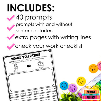 Would You Rather Writing Prompts First Grade Opinion Writing 2nd Grade Year Long - Image 2