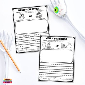 Halloween Would You Rather Writing Prompts First Grade Opinion Writing 2nd Grade - Image 4