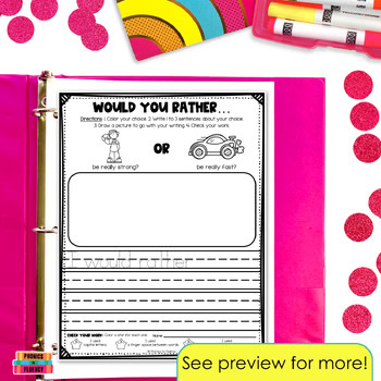 Would You Rather Writing Prompts First Grade Opinion Writing 2nd Grade Bundle - Image 4