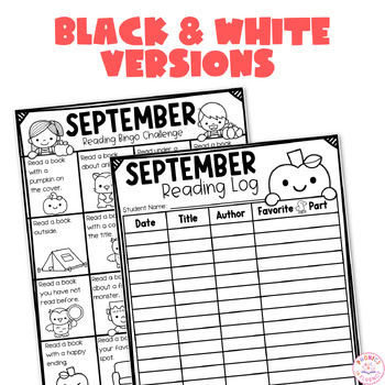 Kindergarten Reading Log with Parent Signature September Reading Log Bingo - Image 3