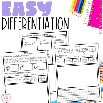 Created to Align with UFLI Kindergarten Worksheets Lessons 35, 36, 37, 39, & 40 - Image 2