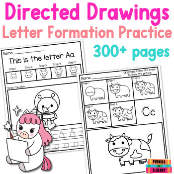 Directed Drawing Kindergarten Letter Formation Practice Sheets