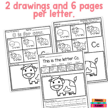 Directed Drawing Kindergarten Letter Formation Practice Sheets - Image 2