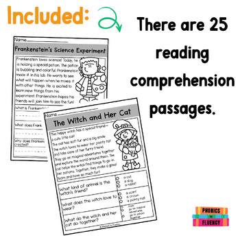 Halloween Reading Comprehension Passages and Questions Kindergarten 1st 2nd - Image 2