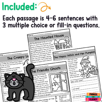 Halloween Reading Comprehension Passages and Questions Kindergarten 1st 2nd - Image 3