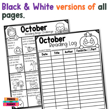 Kindergarten October Reading Log with Parent Signature Homework Choice Board - Image 3