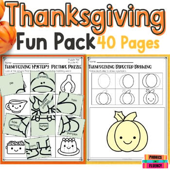 Thanksgiving Fun Packet November Thanksgiving Activity Pack Kindergarten