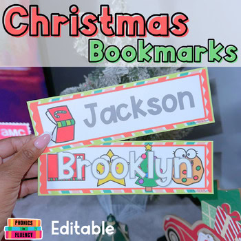 Christmas Bookmarks to Color Editable Christmas Bookmarks for Kindergarten - 2nd