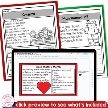 Black History Month Kindergarten Reading Comprehension Slides Coloring Pages - Image 4