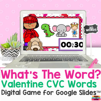 Valentines CVC Words Valentines Day Kindergarten Reading