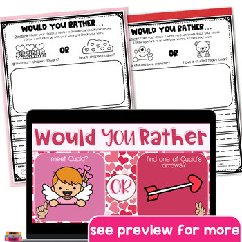 Valentines Day Would You Rather Writing Prompts Google Slides™ 1st Grade - Image 4