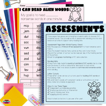 Nonsense Word Fluency Practice Kindergarten Reading Phonics Intervention - Image 3