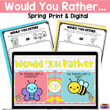 Spring Would You Rather Writing Prompts Google Slides™ 1st Grade Fun Friday
