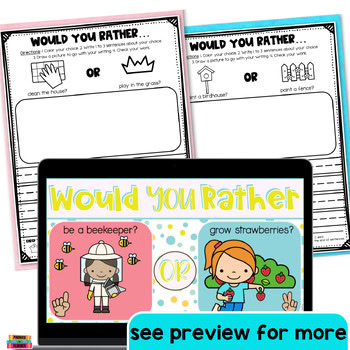 Spring Would You Rather Writing Prompts Google Slides™ 1st Grade Fun Friday - Image 4