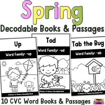 Spring CVC Decodables Decodable Readers Kindergarten CVC Decodable Books