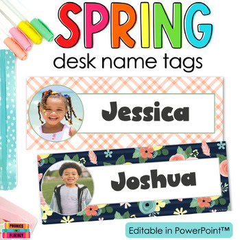 Kindergarten Spring Name Tags Cubby Name Labels Cubby Tags Name Plates Editable