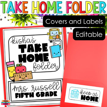Editable Homework Folder Covers Labels Editable Take Home Folder Labels Kinder