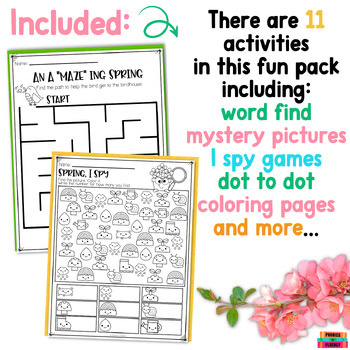 Early Finishers Spring Word Search April Fun Packet After Testing Activities K-1 - Image 2